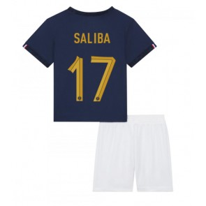 France William Saliba #17 Replica Home Stadium Kit for Kids World Cup 2022 Short Sleeve (+ pants)
